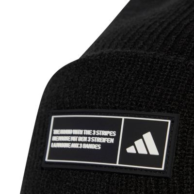 3. adidas Essentials Label Black Beanie KG9578