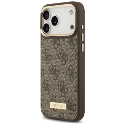 2. Guess 4G Logo Plate MagSafe Case for iPhone 17 Pro Max - Brown