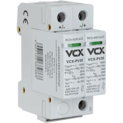 Photovoltaic DC surge arrester PV30 class T2 (C) 2P 1000V VCX