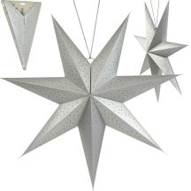 DECORATIVE HANGING PAPER STAR 75CM SILVER