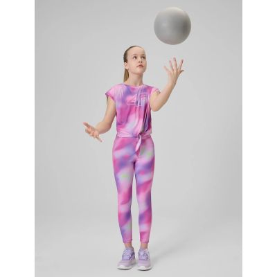 3. Girls' quick-drying sports crop-top 4F 4FJRSS26TFTSF2387-90A