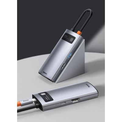 12. Baseus Metal Gleam 4in1 multifunctional HUB USB Type C - USB Type C Power Delivery 100 W / HDMI 4K 30 Hz / 1x USB 3.2 Gen 1 / 1x USB 2.0 (CAHUB-CY0G)