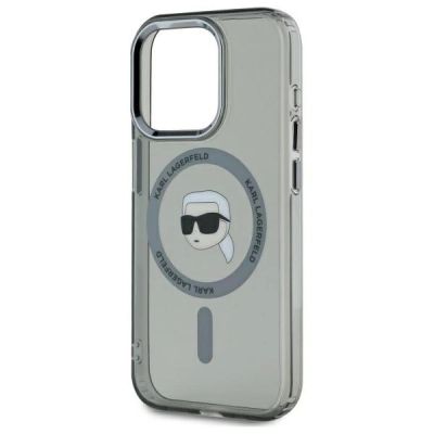 3. Karl Lagerfeld KLHMP15LHLSKIK iPhone 15 Pro 6.1" black/black hardcase IML Metal Karl Head MagSafe