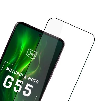7. Tempered glass 3mk HardGlass Max Lite Black for Motorola Moto G55 5G