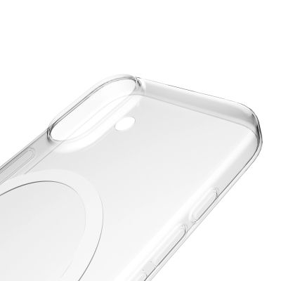 7. Puro Lite Mag TPU+PC Case Compatible with MagSafe for iPhone 17 - Transparent with White Ring