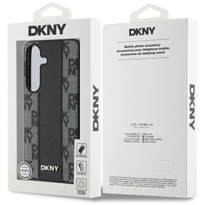 8. DKNY Leather Checkered Pattern MagSafe Case for Samsung Galaxy S25 Black