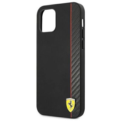6. Ferrari FESAXHCP12SBK iPhone 12 mini 5.4" black/black hardcase On Track Carbon Stripe