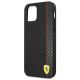 6. Ferrari FESAXHCP12SBK iPhone 12 mini 5.4" black/black hardcase On Track Carbon Stripe
