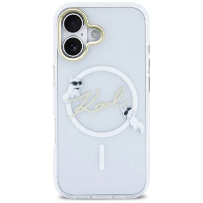 3. Karl Lagerfeld IML Choupettes Karl Script Logo MagSafe iPhone 17 Case - Clear