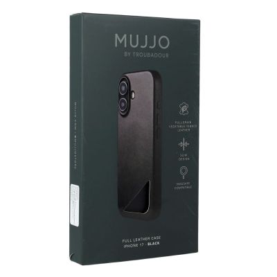 8. Mujjo iPhone 17 Black Leather Case