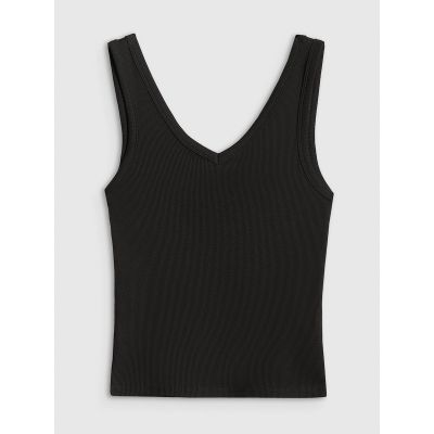 5. Women's slim ribbed knit top 4F 4FRSS26TSLEF337-20S
