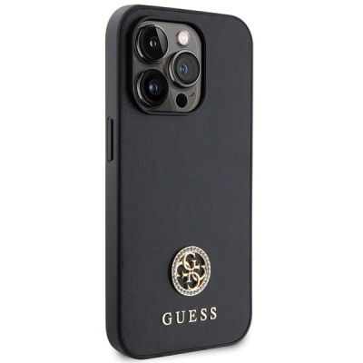 4. Guess GUHCP15LPS4DGPK iPhone 15 Pro 6.1" black/black hardcase Strass Metal Logo
