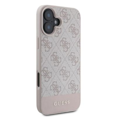 2. Guess 4G Bottom Stripe iPhone 16 Case - Pink