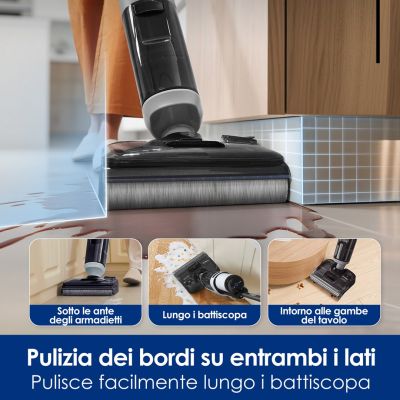 7. Tineco FloorOne i5 Stretch PLUS Upright Vacuum Cleaner Battery Wet and Dry Bagless Gray 2.5 Ah