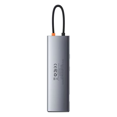 3. Baseus Metal Gleam 11in1 multifunctional USB Type C HUB - 3x USB 3.2 Gen 1 5Gbps / USB Type C PD 100W / 3.5 mm mini jack AUX / VGA Full HD 60Hz / 2x HDMI 4K 30Hz / TF and SD card reader / RJ45 1Gbps gray (CAHUB-CT0G)