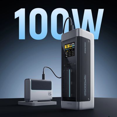 4. Powerbank Cuktech CUK00P23GLBK 210W 25000mAh Power Bank 2 x USB-C 1 x USB-A - Black