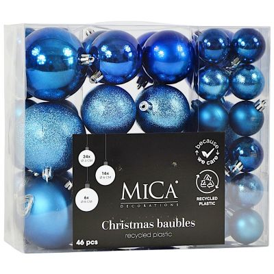 4. DECORATIVE PLASTIC BAUBLE SAFE 46 PCS BLUE MICA