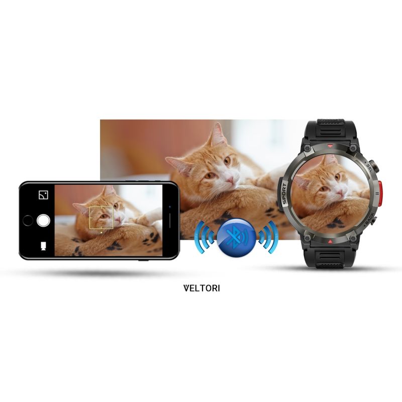 16. VELTORI VT140-1 Smartwatch Black Silicone Strap