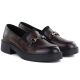 4. Women's leather loafers with thick soles, burgundy Vinceza 39985