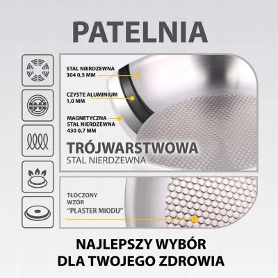 3. HONEYCOMB steel frying pan 24 cm MR-1228-24 MAESTRO