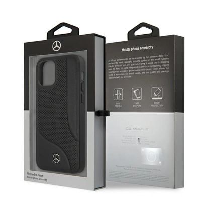8. Mercedes Leather Perforated Area Case for iPhone 12 mini - Black