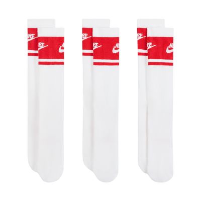 Nike Everyday Elevated Crew Socks 3 Pairs White and Red IM7949 900