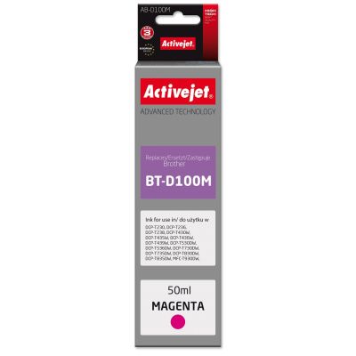Activejet AB-D100M Ink Bottle (Brother BT-D100M replacement; Supreme; 50 ml; red)