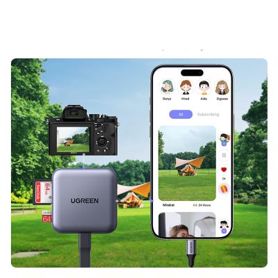 11. Ugreen Magnetic Memory Card Reader + 100W PD 3in1 Charger - Gray