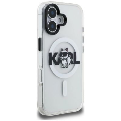 4. Karl Lagerfeld IML Choupette Sketch Logo MagSafe iPhone 16 Case - Clear