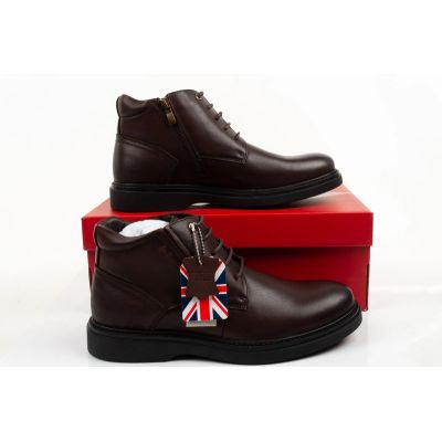 8. Lee Cooper men's shoes elegant brown leather insulated ankle boots