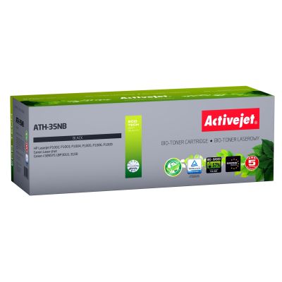 BIO Activejet ATH-35NB Toner (replaces HP 35A CB435A, Canon CRG-712; Supreme; 1800 pages; black). ECO Toner. The powder in the toner is biodegradable. 57% of the toner is of biological origin.