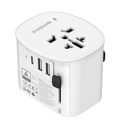 9. GEMBIRD UNIVERSAL GROUNDED TRAVEL ADAPTER 15W, WHITE