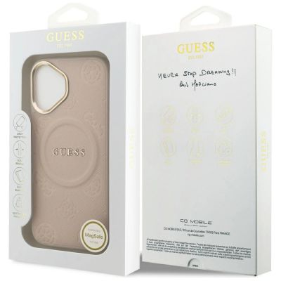 8. Guess Peony Hot Stamp MagSafe iPhone 17 Case - Pink