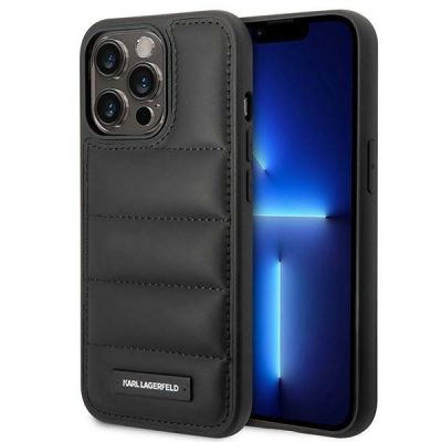 Karl Lagerfeld Puffy Elongated Logo Case for iPhone 14 Pro Max - Black