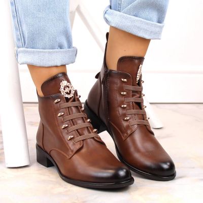 5. Jezzi W JEZ412C insulated flat ankle boots, brown