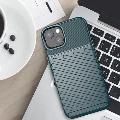 3. Thunder Case Flexible Tough Rugged Cover TPU Case for iPhone 13 mini green