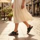 10. Women's black leather sandals Filippo DS4470