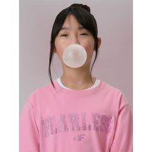 Girls' loose T-shirt with print 4F 4FJRSS26TTSHF3453-56S