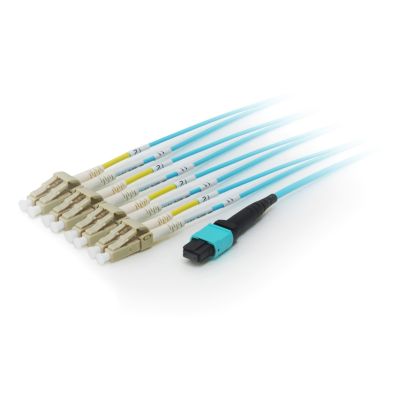 2. MTP Multimode LC Multi-Mode Fiber Optic Cable 15.0m 50/125 Micron OM4 Aquamarine