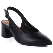Women's black Sergio Leone SK463 pumps with a strap