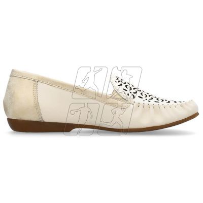 11. Leather comfortable openwork shoes Rieker W RKR658, beige