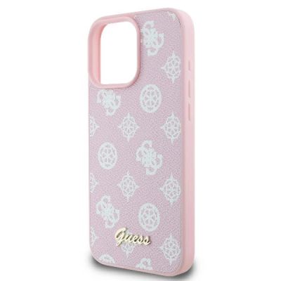 6. Guess Peony Script Logo MagSafe Case for iPhone 16 Pro - Pink