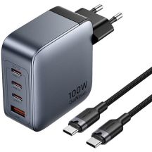 Vention 100W GaN Charger 1x USB-A 3x USB-C + USB-C to USB-C Cable 1m