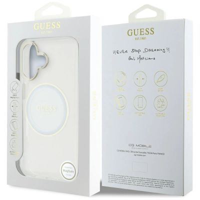 8. Guess IML Metal Colored Circle Classic Logo MagSafe case for iPhone 16 - white