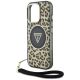 5. Guess HC IML Leopard Triangle Cord Strap MagSafe Case for iPhone 16 Pro - Brown