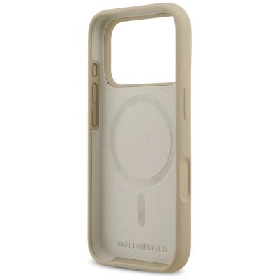 7. Karl Lagerfeld Silicone Karl Sketch & Logo MagSafe Case for iPhone 17 Pro - Brown