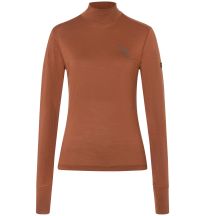Women’s Long-Sleeve Mock-Neck Base Layer SUPER.NATURAL W Tundra 175 Turtleneck Flear, Brown