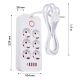7. MACLEAN POWER STRIP, EXTENSION CORD 6 OUTLETS + 4XUSB, 110-240V AC 50/60HZ, 2.1A MAX 2500W, 1.5M, WHITE MCE389W