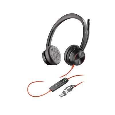 230. POLY Blackwire 8225 Stereo 8X225AA USB-C Headset with Microsoft Teams Certification + USB-C/A Adapter