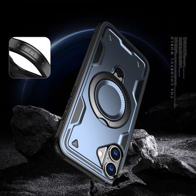5. Hybrid Armor Trendy Case with MagSafe for iPhone 16 - Blue